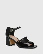 Maika Black Patent Leather Block Heel
