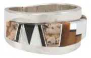 Navajo Native American Tiger Eye and Jasper Inlay Ring Size 10 SKU230878