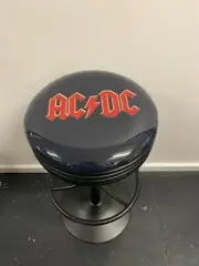 AC/DC PREMIUM BLACK BAR STOOL ADJUSTABLE HEIGHT AC DC BRIAN JOHNSON ANGUS YOUNG