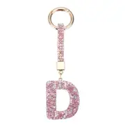 Bling Car Letter Charm, Car Rear View Mirror Charm Pink Initial Letter, D