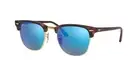 RAY BAN | NEW | CLUBMASTER MEDIUM | 3016 114517 | MATTE TORTOISE | BLUE MIRROR