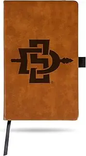 Rico Industries NCAA San Diego State Aztecs Brown Laser Engraved Small Notepad Jounral/Notepad 8.25" x 5.25"- Office Accessory