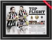 DANE SWAN HAND SIGNED FRAMED COLLINGWOOD TOP FLIGHT RETIREMENT PRINT BROWNLOW