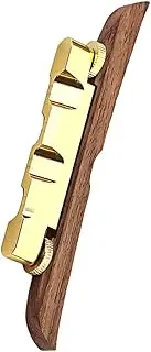 Kisangel String Guitar Bridge Replacement Fiber Accessories Saddle Electric Vintage Slotted Guitar Trapezoidal Tailpiece Bridge Chrome Bridge Pins Guitar Parts Straight Steel Golden Alloy