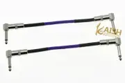 Pack of 2 Purple Right Angle Mono Guitar Effect Pedal Cable Effects Patch Cord