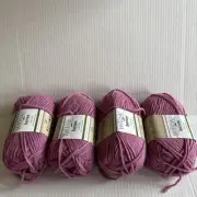 Willow Burrow Yarns Bulky Wool Blend Yarn Lady Slipper lot of 4 READ