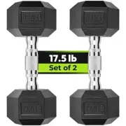 Hex Dumbbell Rubber Encased Strength Training Dumbbells, Hand Weight For Work...
