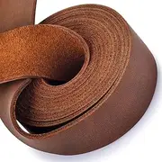 Leather Strap 1 Inches Wide Flat Leather Straps for Crafts, Full Grain Leather Strips for Crafts, Tooling, Belt, Cricut, Garden Tools (2mm Thick 72 Inches Long Dark Brown)