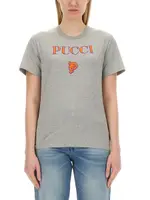 [Emilio Pucci] Emilio Pucci-T-Shirt With Logo-Donna XS