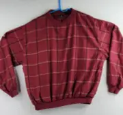 ProPlayer Mens Red Plaid Medium Jacket Windshirt Pullover Golf