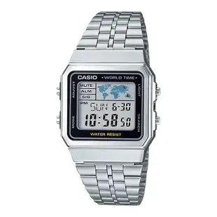 【CASIO 卡西歐】世界地圖探險復古風格電子錶(A500WA)