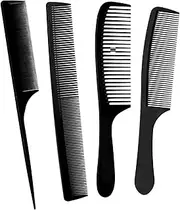 4-in-1 Men's Detangling Hair Comb Set - Heat Resistant, Wide Tooth Combs for Men & Women - Professional Styling (Black)