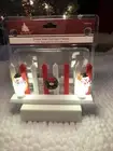 NIP~LIGHTED Mini Blow Mold Snowman Picket Fence~Winter Xmas Enchanted Village