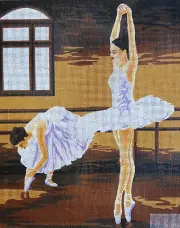 Needlepoint tapestry painted canvas 14.865 - Ballerinas (20"x24") GobelinL