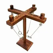 Ring toss Games Ring Hook Toss Game, Wooden Hook Tossing Game with Shot Ladde...