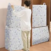 Clothes Storage Bins Foldable Closet Organizer Storage Containers with Durable Handles Thick Fabric, Sweater Storage Bags for Clothing, Blanket, Comforters (Large,180L)