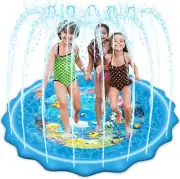 79" Splash Pad, Sprinkler & Splash Play Mat, Inflatable Summer Outdoor Water T