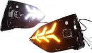 LED DRL Daytime Running Light Front Fog Lamps with Turn Signal Assembly Accessories Compatible With Focus ST-Line 2019 2020 2021