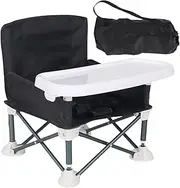 Misaakoeq Baby Folding Dining Chair,Toddler Feeding Chair - Booster Seat with Removable Tray for Baby, Dining Table, Camping, Beach, Portable Kitchen Feeding Chairs