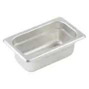 Anti-Jam Steam Pan Ninth-Size Reinforced Stainless Steel 2 1/2"D 25 Gauge