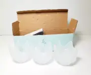 NEW Set of 3 Partylite Frosted Glass Votive Candle Holders Lotus Blossom