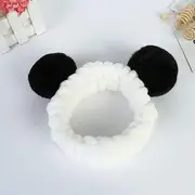 Chenille Panda Ear Face Wash Headband Rose Pink - One Size