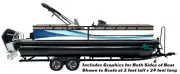 Blue Light Blue Grunge Waves Decal Graphic Fishing Boat Pontoon Wrap Vinyl Kit