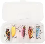 Cicada Fishing Lures, Metal Plastic Swimbait Set, Long Cast Treble Hook Fish Bait with Storage Box for Freshwater Saltwater Fishing Part