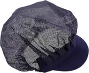 [OATIPHO] Unisex Mesh Chef Hat for Men Women Breathable Cotton Cooking Cap Kitchen Workshop Chef Hats Oil-Resistant Bakers Hat Flat Chef Caps for Factory Catering Services Navy