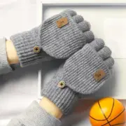 Knit Screen Touch Gloves Cover Half Finger Gloves Student Writing Gloves