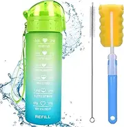 XACIOA 18oz Water Bottle Kids with Straw,Drink Bottle with Time Marking Leakproof BPA Free,Ensure You Drink Enough Water Throughout The Day for Fitness and Outdoor Enthusiasts