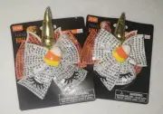10 Candy corn Unicorn Bow Clips Lot