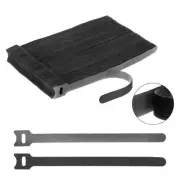 100Pcs Reusable 8 Inches Hook and Loop Cable Ties for Office, Home(Black)