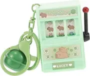 [CATIEBYE] Mini Claw Machine Keychain Creative Portable Slot Machines Pendant for Adults Fun Birthday Party Favors Green Cool Keychains for Backpack and Bag Charm