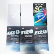 6x TDK/UBL PAL/NTSC Blank VHS Tapes 3hr 2hr Mixed Lot - BRAND NEW