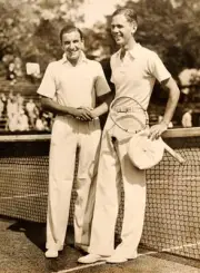 Fred Perry Great Britain Ellsworth Vines Unitee States during Tri-- 1930s Photo
