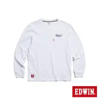 在飛比找momo購物網優惠-【EDWIN】男裝 厚磅口袋長羽毛造型長袖T恤(白色)
