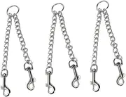 Hohopeti 3Pcs Dog Double Leads Dog Leash Hauling Cable Iron Chain for Pulling Rope Walking Lead