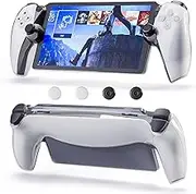 FUNDIARY Protective Case for Playstation Portal Remote Player, Full Protection Cover Case with Anti-Scratch Ultra Clear PC Hard Case and 2 Non-Slip Thumb Grip Caps Accessories Bundle for PS Portal