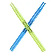 5A Drum Sticks, 2 Pairs Glow Nylon Drumsticks with Anti-Slip Handles, Luminou...