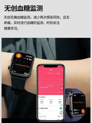 沐訊華為手機通用血糖手表高精度血糖血壓尿酸血脂智能手表醫療級五臟監測微體檢手環心電圖心率血氧體溫通話
