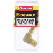 Champion Brass Male 90 Elbow 3/8 Hose x 1/4 BSP HC37