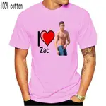 男士 T 恤 T696 I LOVE HEART 性感 ZAC EFRON T 恤 T 恤 SECRET SANTA X