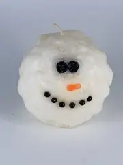 Frosty Snowman Face Snowball Candle Christmas