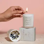 Three Suns Danial Crystal Infused Candle of Protection 100g - Mango Butter & Lime