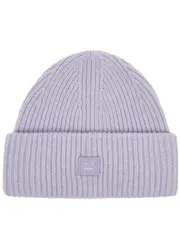 Acne Studios Pansy Ribbed Wool Beanie - Lilac One Size