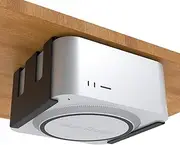 Miimall Black MAC Mini M4 Mount Bracket Metal Heat Dissipation Scratch Resistant with Smooth Edges and Under Desk and Metal Wall Mounted Specially Designed for Mac Mini M4 Pro(Black)