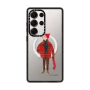 Galaxy S25 Ultra Impact Magnetic Case Slowboy in holiday tartan