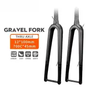 Carbon Fiber Gravel Road Bike Hard Fork 700C Thru Axle 12x100mm Internal Cables
