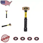 Fiberglass Handle Brass Hammer - 12.5" Length, Slip-Resistant Efficiency